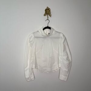 By Anthropologie Long-Sleeve Mock-Neck Rounded Shoulder Top S